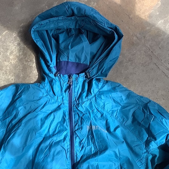Marmot Windbreaker Jacket M hoodie medium  light weight packable lined - Picture 2 of 13